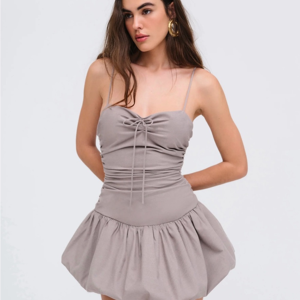 For Love And Lemons Taupe Mini Dress